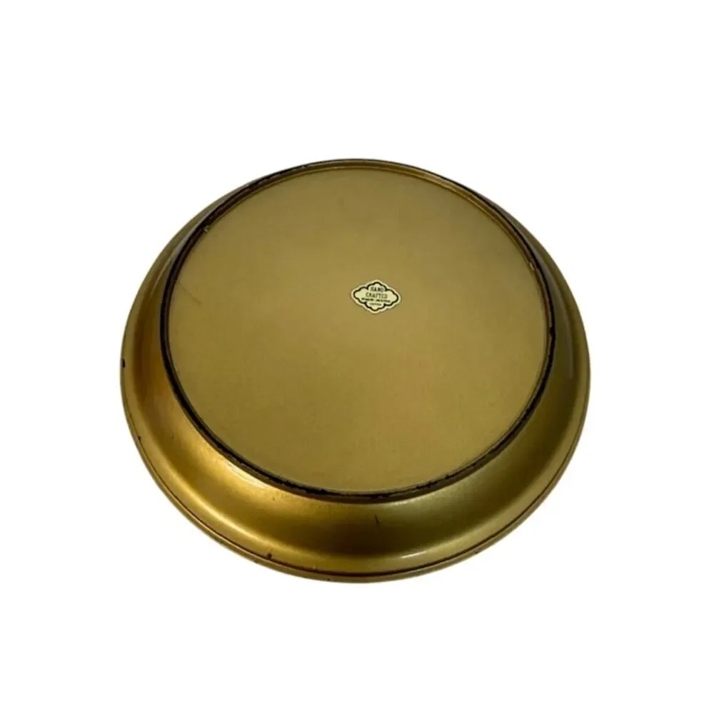 Vintage 1970s Otagiri gold lacquerware lidded bowl 7